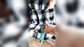 milf Plays with her Snatch Infront of Mirror using Sex Toy