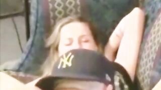 Barely Legal thot cheating on boyfriend while he inside vehicle