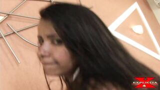 Very Cutie Bombshell Dark Haired Who Loves To Suck A Dove