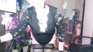 Crazy dancing of luxurious older whore & her gaping snatch.!.