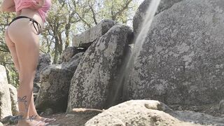 Wild Sex like Cavemen inside DOLMEN with Blonde Long Jugs on Vacation 