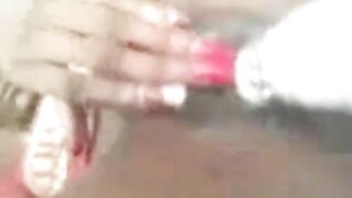 African J Fucking her Rabbit Dildo while Squirting and Pee