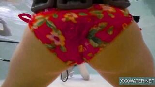 Incredible babe underwater girls stripping and masturbating