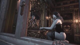 Resident Evil Village Lady Dimitrescu into African Corset Topless Bottomless - 3D Anime