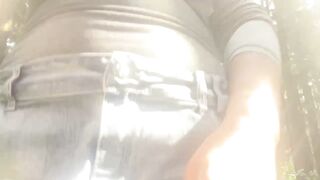milf Flashing Boobies and Play Erect Nipples inside Public/ Masturbation inside the City Park
