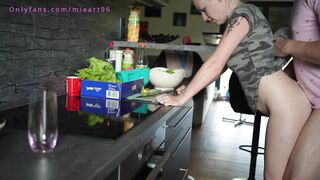 Fucking inside the Kitchen, four Month Pregnancy Cumshot
