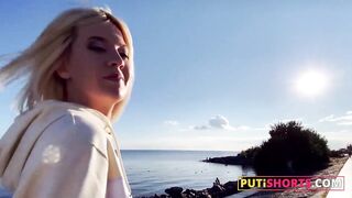 Tiny town teenie blonde skank seduce