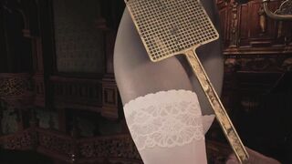 Resident Evil Village Lady Dimitrescu inside White Corset Stocking Topless Bottomless - 3D Cartoon