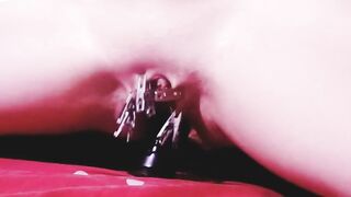Bimbo Fights her Itchiness Pinching her Twat with Iron Clamps and Ridding her Favorite Toy