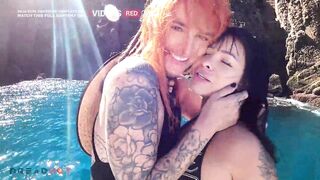 Menage on the boat with Dread babe, German and Chinese