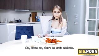 SIS.PORN. Cheerful blonde found girlfriend for tonight inside person of