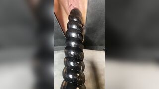 Big African Vibrator makes Tight Cunt Moan and Squirt