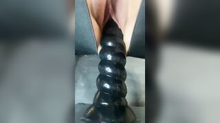 Big African Vibrator makes Tight Cunt Moan and Squirt