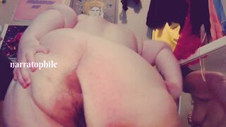 Chubby Gothic Model Chokes and Gags on Toy Knot, then Spreads her Butt for you (AUTOCAPTIONS)