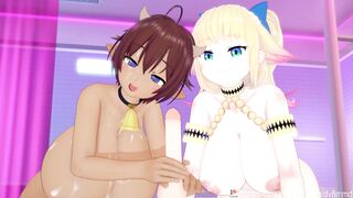 Ishuzoku Reviewers - Threesome with Demia and Milky