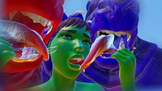 Furry Monsters and Alien Double Anal Squirting Orgasm