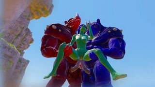 Furry Monsters and Alien Double Anal Squirting Orgasm