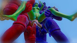 Furry Monsters and Alien Double Anal Squirting Orgasm