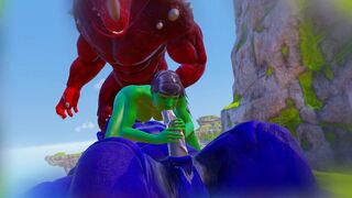 Furry Monsters and Alien Double Anal Squirting Orgasm