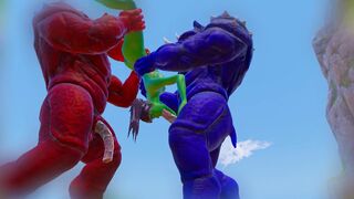 Furry Monsters and Alien Double Anal Squirting Orgasm
