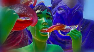 Furry Monsters and Alien Double Anal Squirting Orgasm