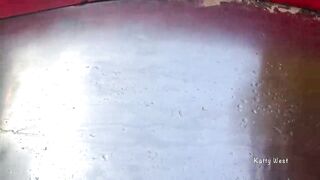 Risky playground masturbation and pissing into outside