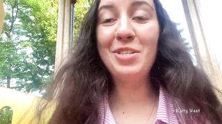 Risky playground masturbation and pissing into outside