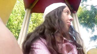 Risky playground masturbation and pissing into outside