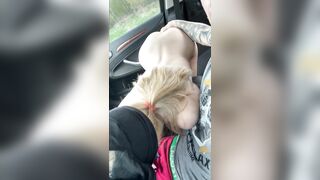 He took off the Blonde by the Road and Pounded Doggy Style with a Toy inside the Butt and Mouth