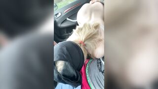 He took off the Blonde by the Road and Pounded Doggy Style with a Toy inside the Butt and Mouth