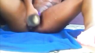 Solo Black Lesbo Soak Vibrator Banged