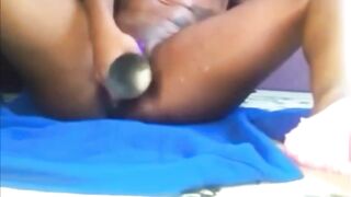 Solo Black Lesbo Soak Vibrator Banged