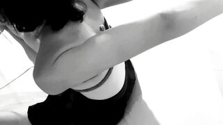 Move if you Want: Jugs Fetish with her Nipples Clamped to her Feet