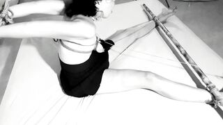 Move if you Want: Jugs Fetish with her Nipples Clamped to her Feet
