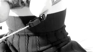 Move if you Want: Jugs Fetish with her Nipples Clamped to her Feet