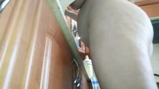 Long Boob Naked Washing Dishes Part two