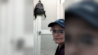 Follow cougar inside chick's Toilet to Pissing