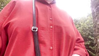 Risky PUBLIC Outdoor Masturbation/ Amateur cougar had REAl ORGASM Solo Masturbation Soak Snatch into Park