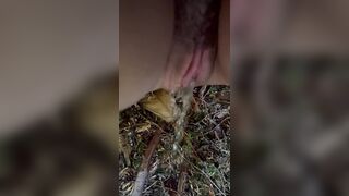 Desperate Public Pissing on Outdoor Trail