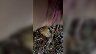 Desperate Public Pissing on Outdoor Trail