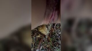 Desperate Public Pissing on Outdoor Trail