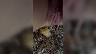 Desperate Public Pissing on Outdoor Trail