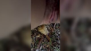 Desperate Public Pissing on Outdoor Trail