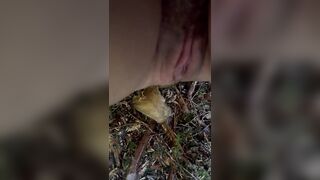 Desperate Public Pissing on Outdoor Trail