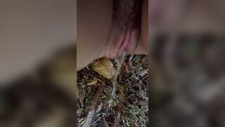 Desperate Public Pissing on Outdoor Trail