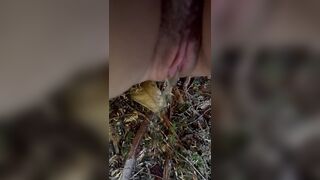 Desperate Public Pissing on Outdoor Trail
