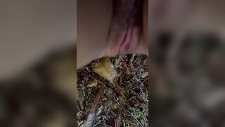 Desperate Public Pissing on Outdoor Trail