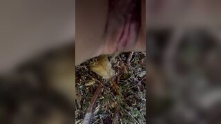 Desperate Public Pissing on Outdoor Trail