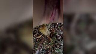 Desperate Public Pissing on Outdoor Trail