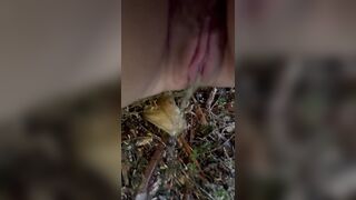 Desperate Public Pissing on Outdoor Trail